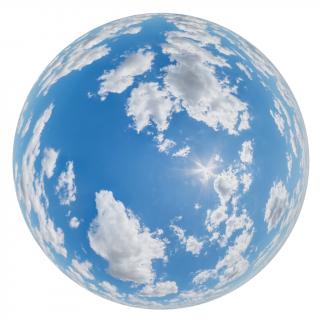 HDRi Skydome of Blue Clouded Sky 12K